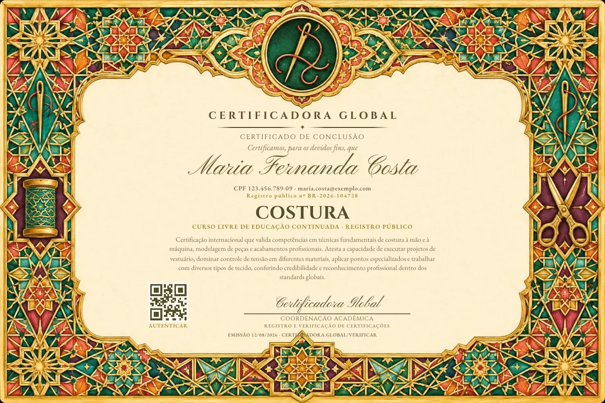 Capa do curso Costura