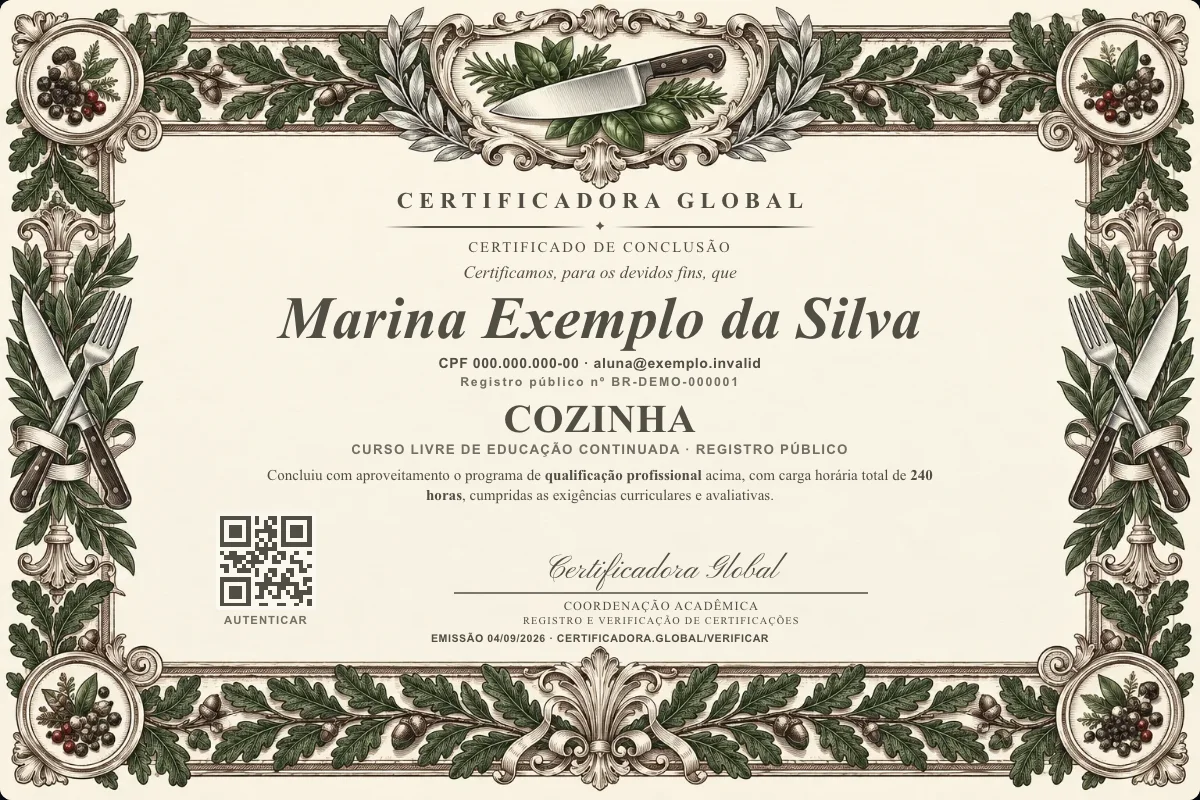 Capa do curso Cozinha