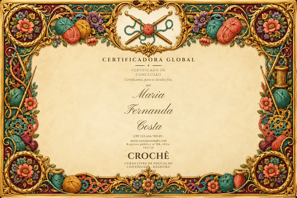 Capa do curso Crochê