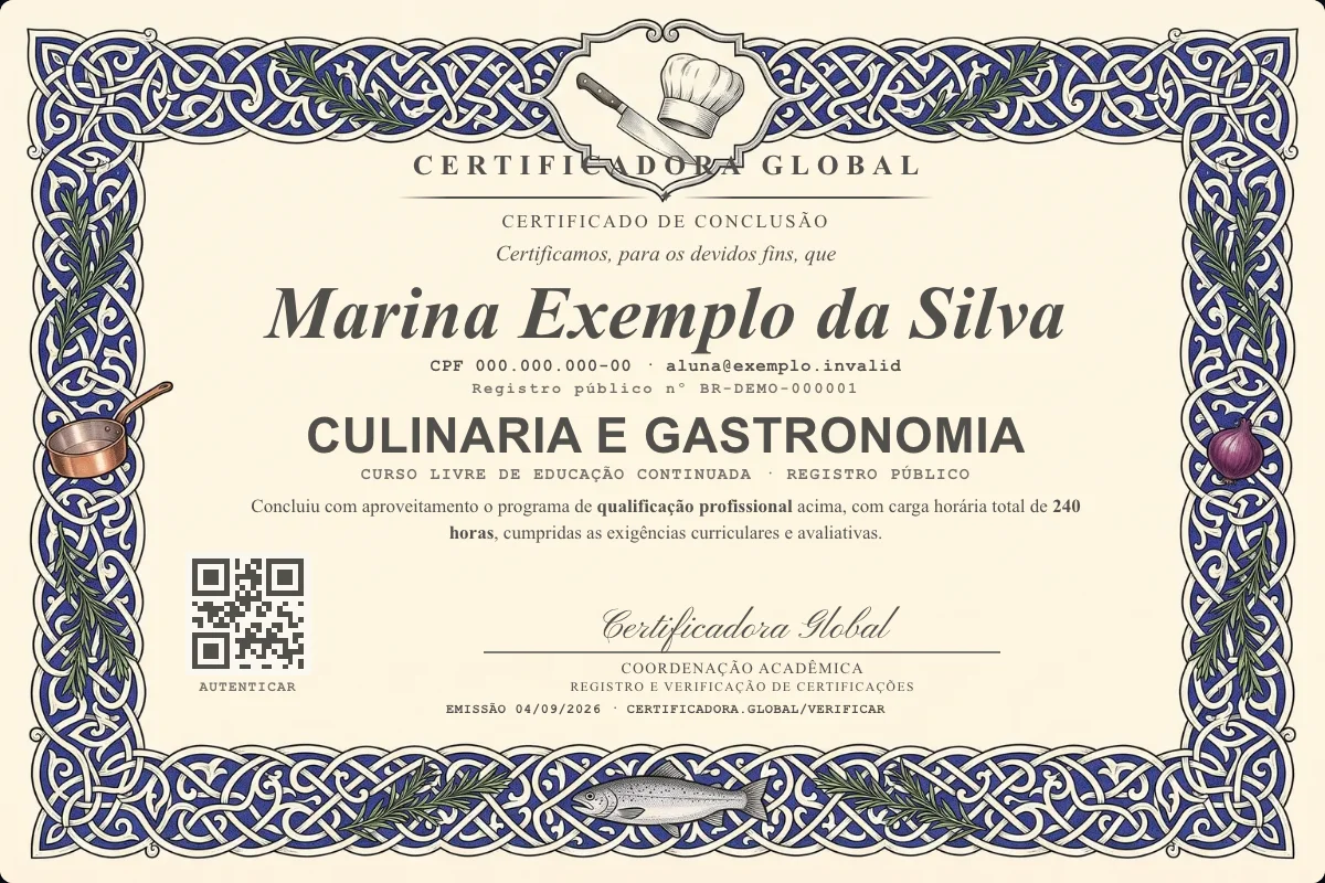 Capa do curso Culinaria e Gastronomia