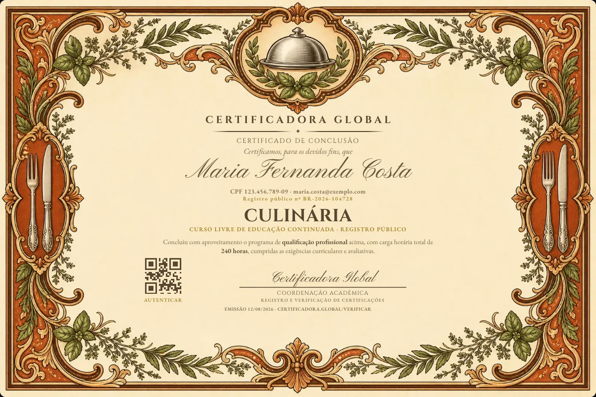Capa do curso Culinária