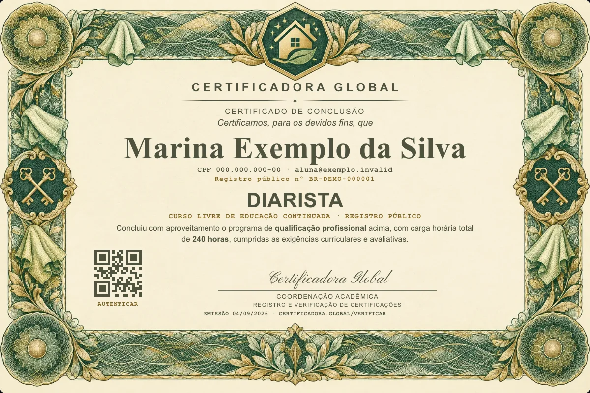 Capa do curso Diarista