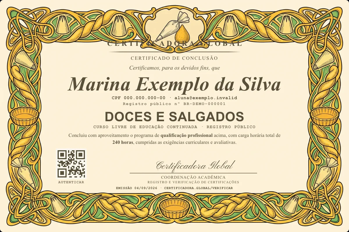 Capa do curso Doces e Salgados