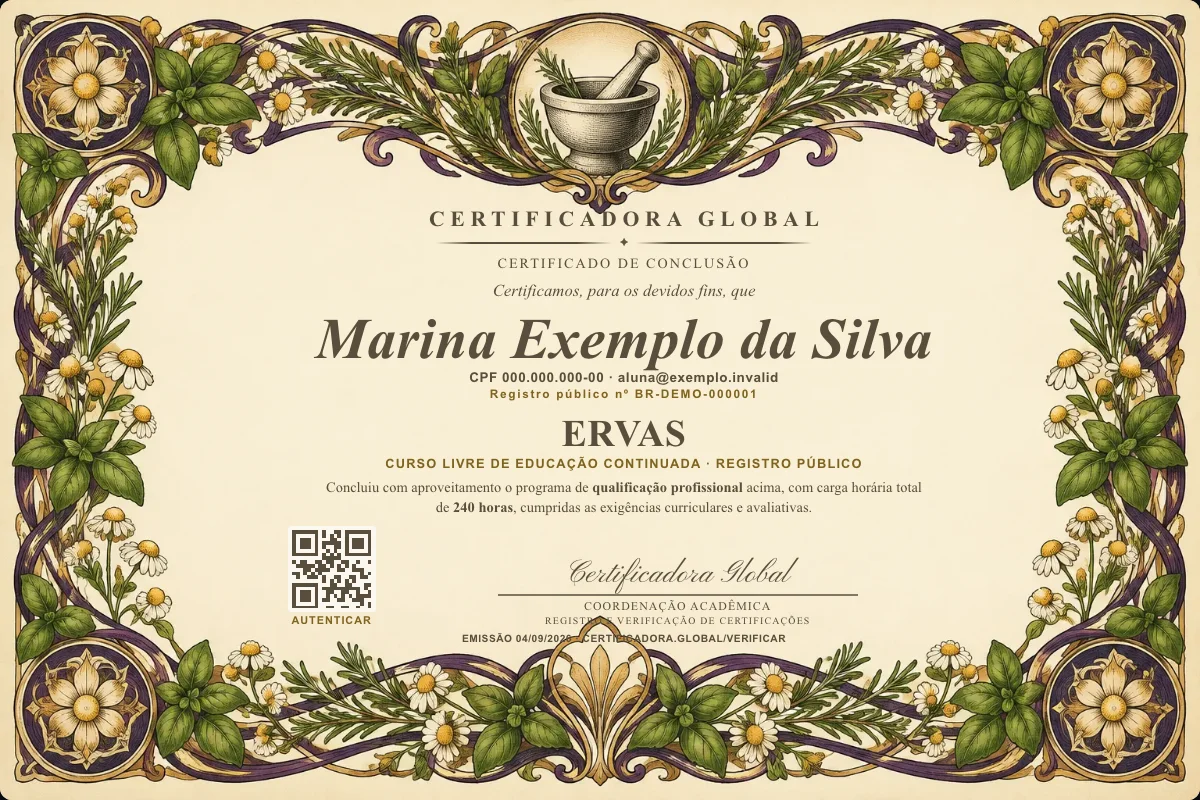 Capa do curso Ervas