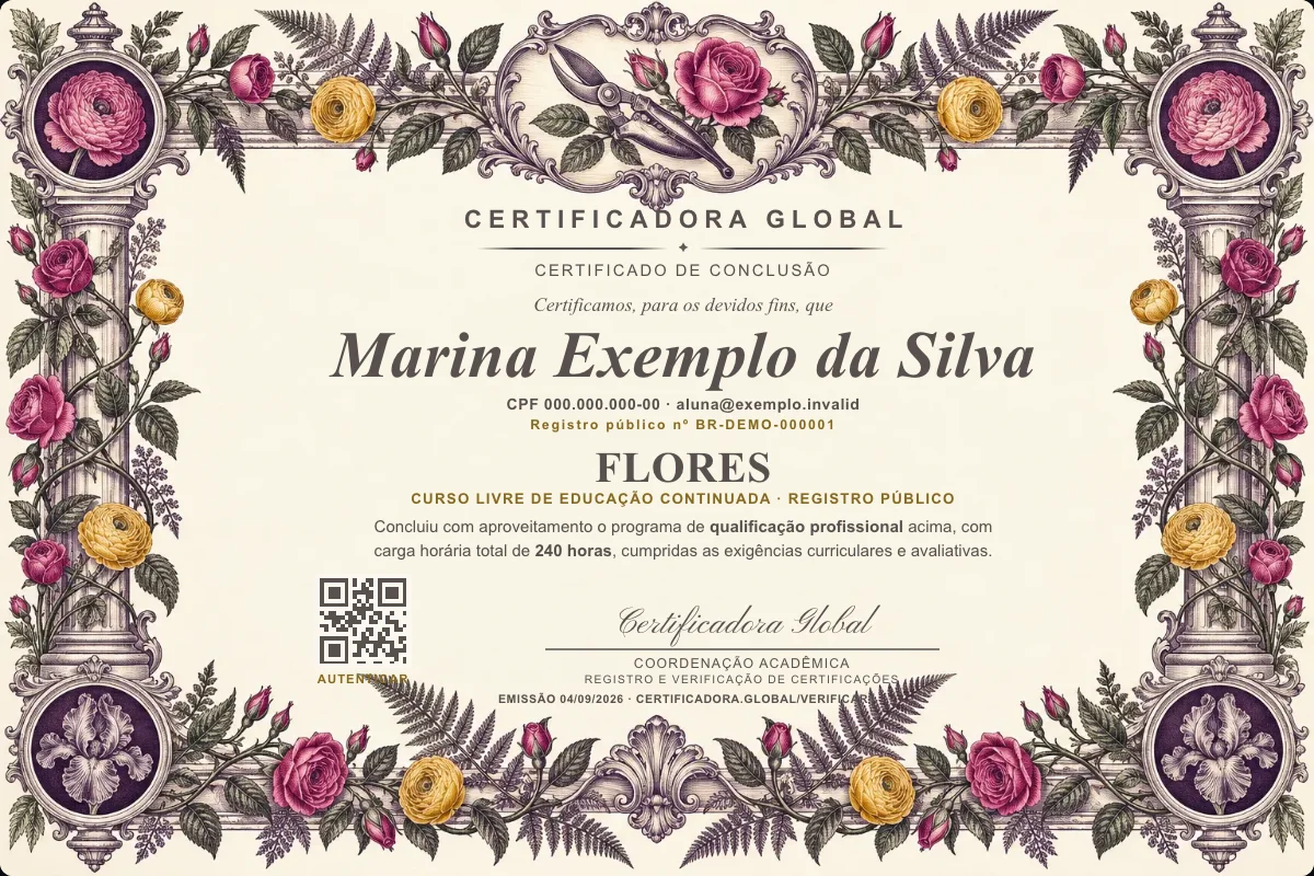 Capa do curso Flores