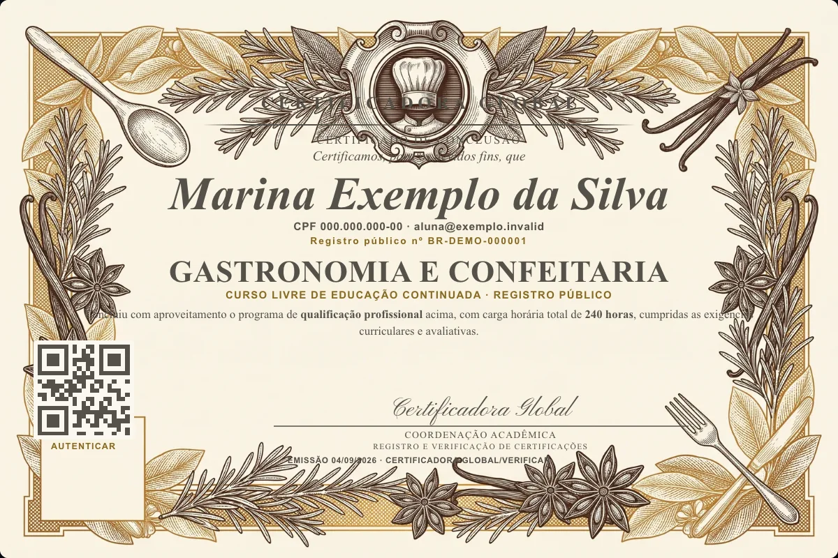 Capa do curso Gastronomia e Confeitaria