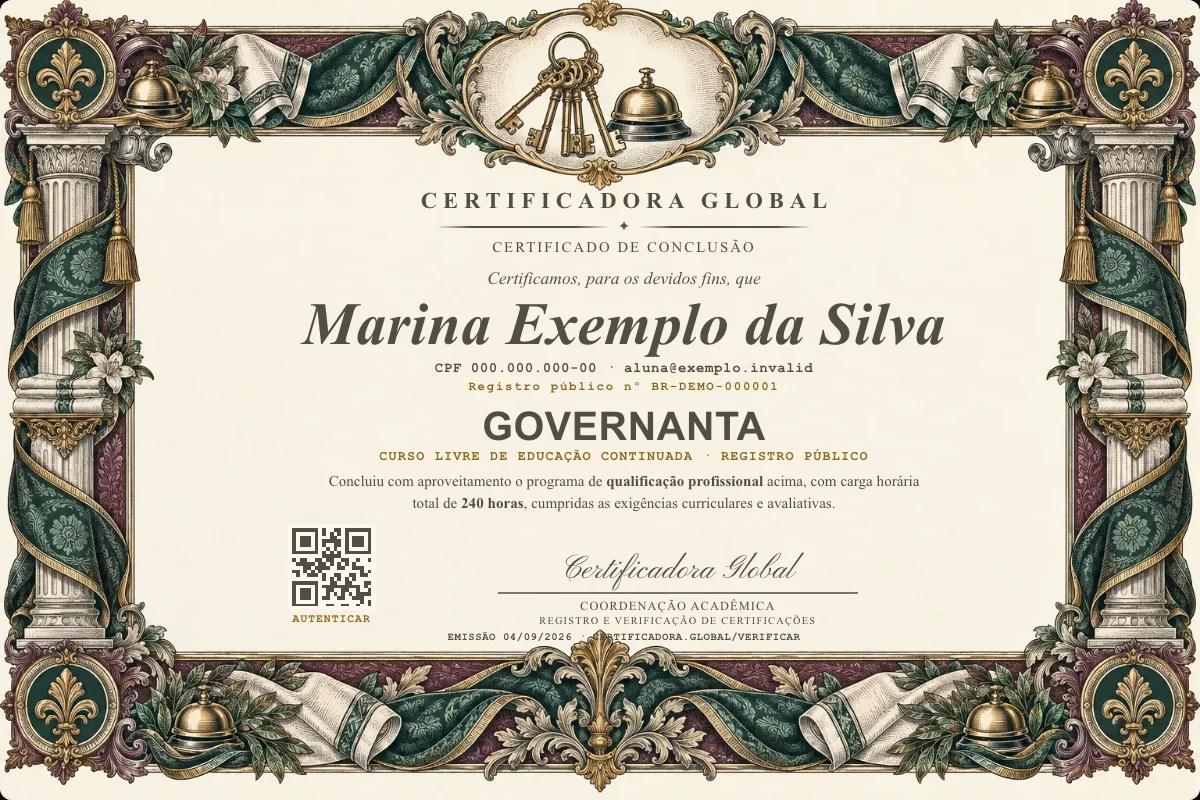 Capa do curso Governanta