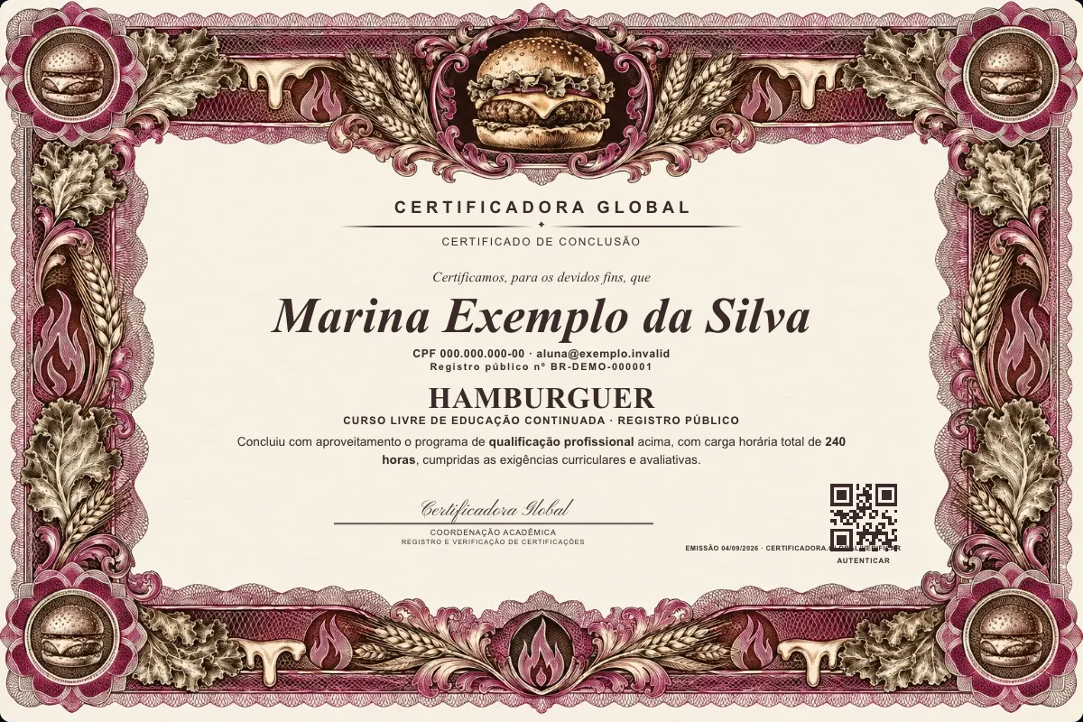 Capa do curso Hamburguer