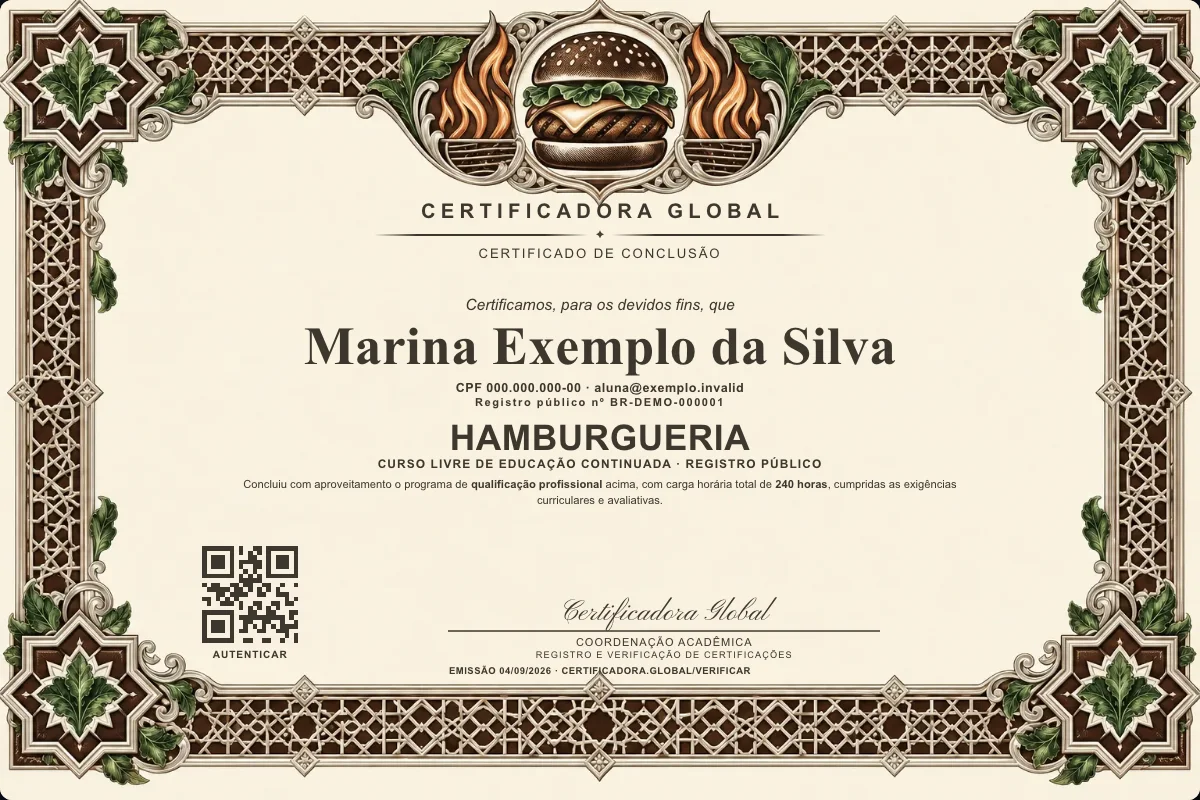 Capa do curso Hamburgueria