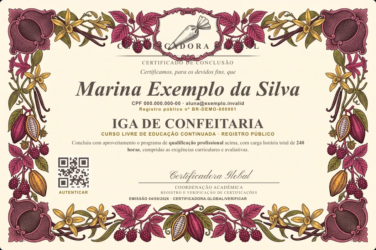 Capa do curso Iga de Confeitaria