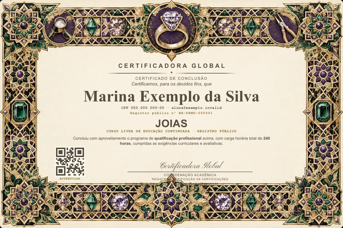 Capa do curso Joias