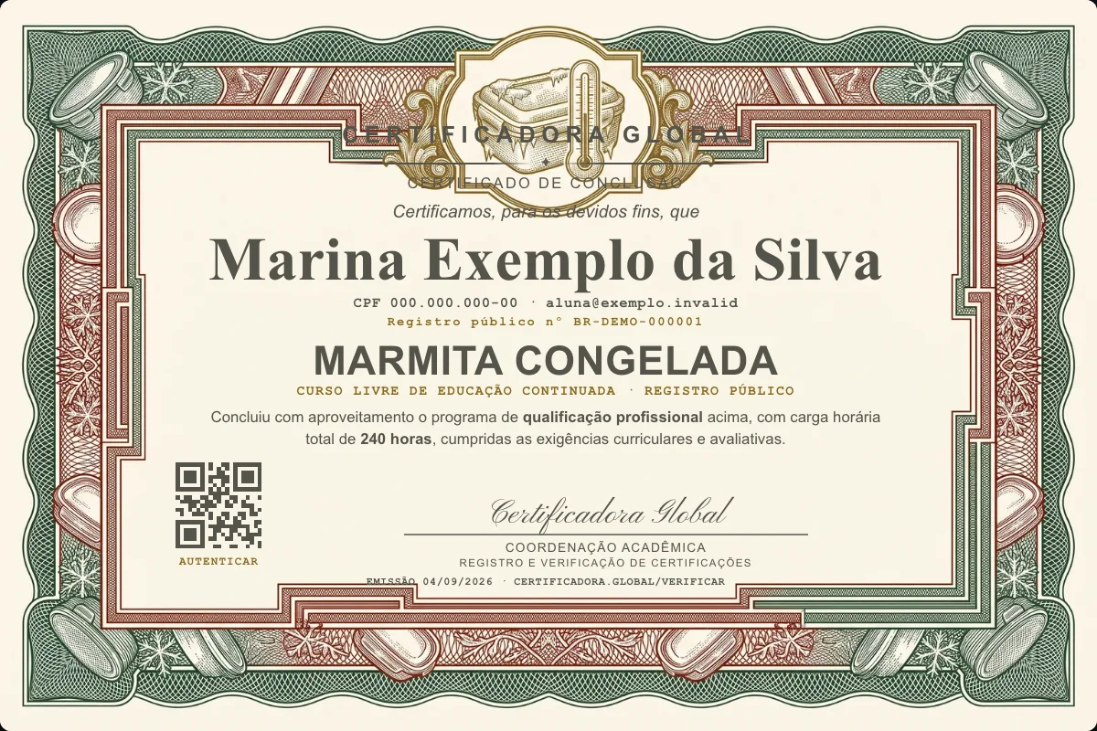 Capa do curso Marmita Congelada