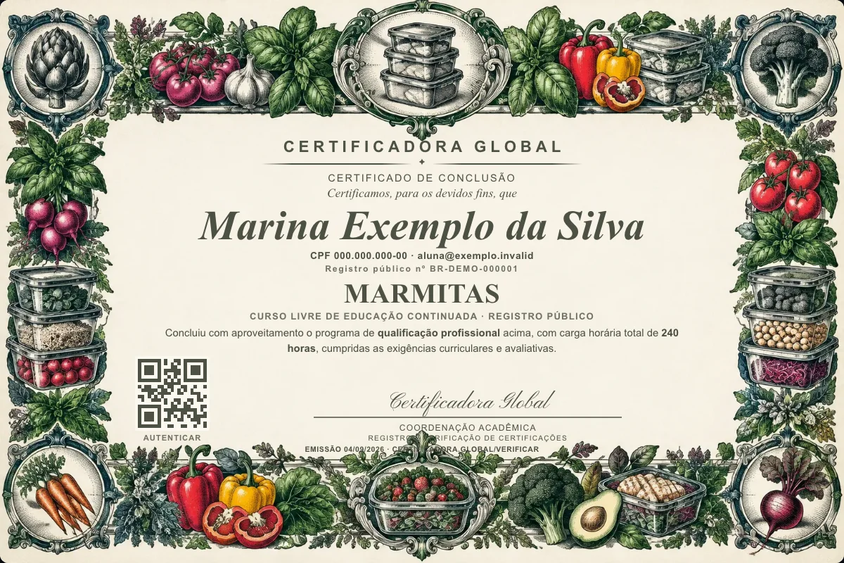 Capa do curso Marmitas