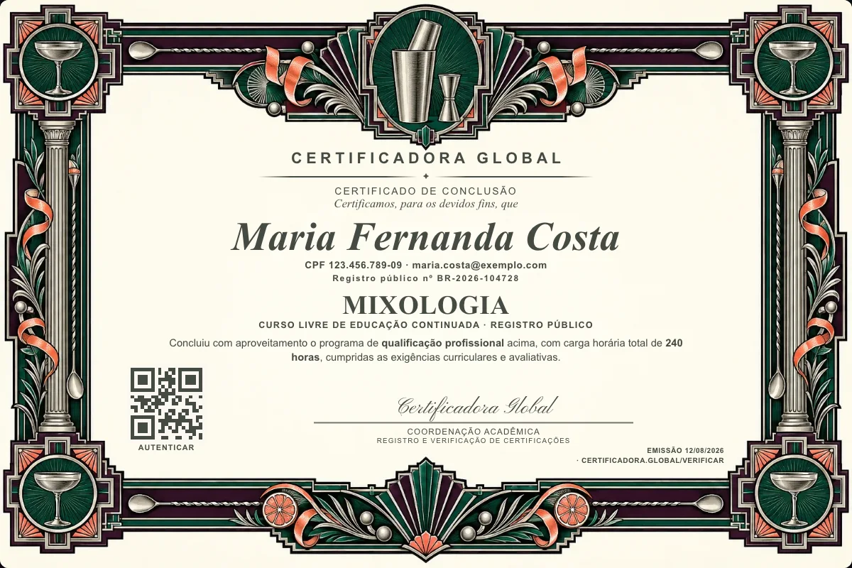 Capa do curso Mixologia
