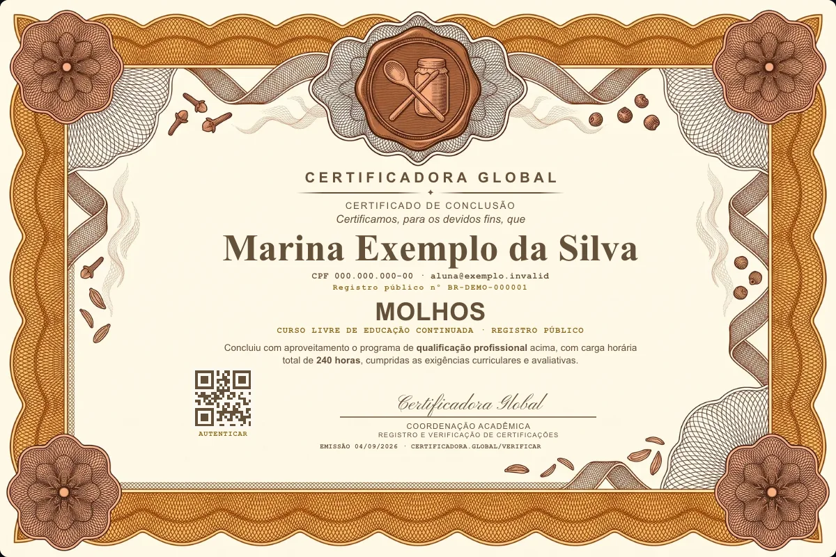 Capa do curso Molhos