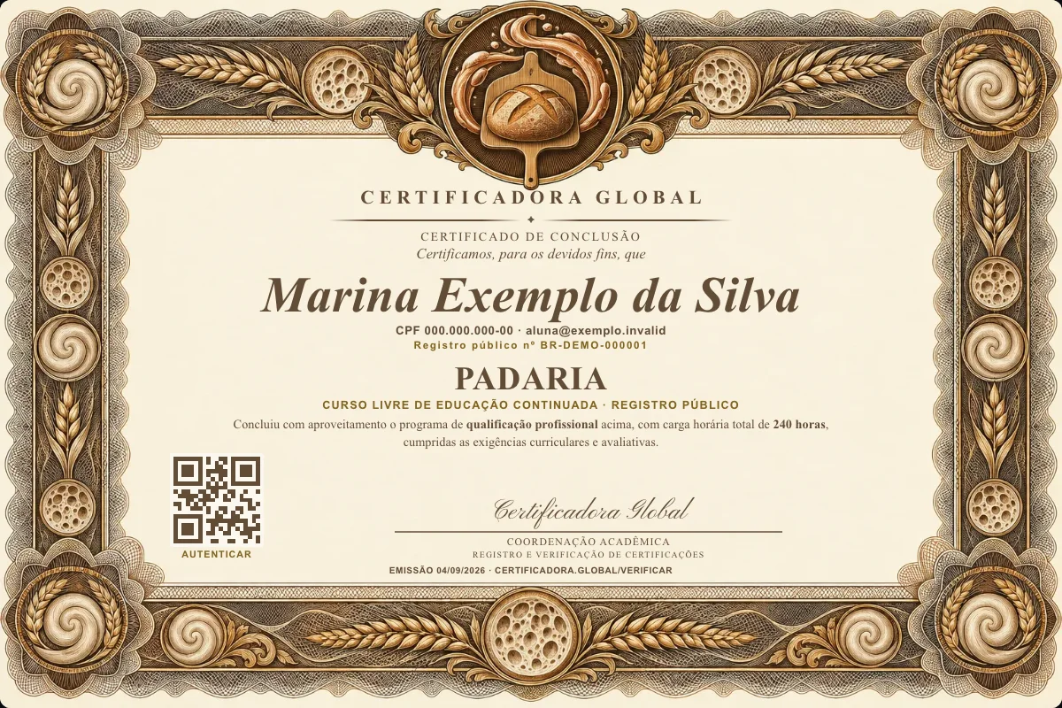 Capa do curso Padaria
