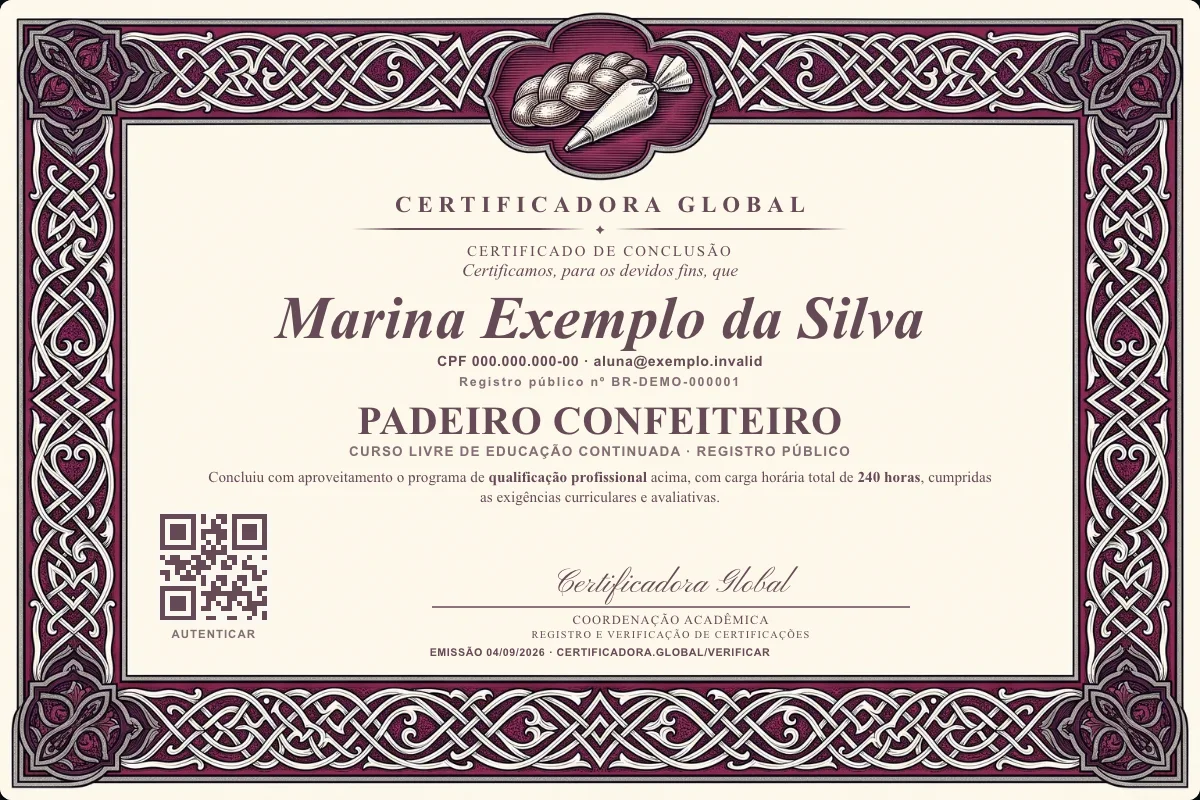 Capa do curso Padeiro Confeiteiro
