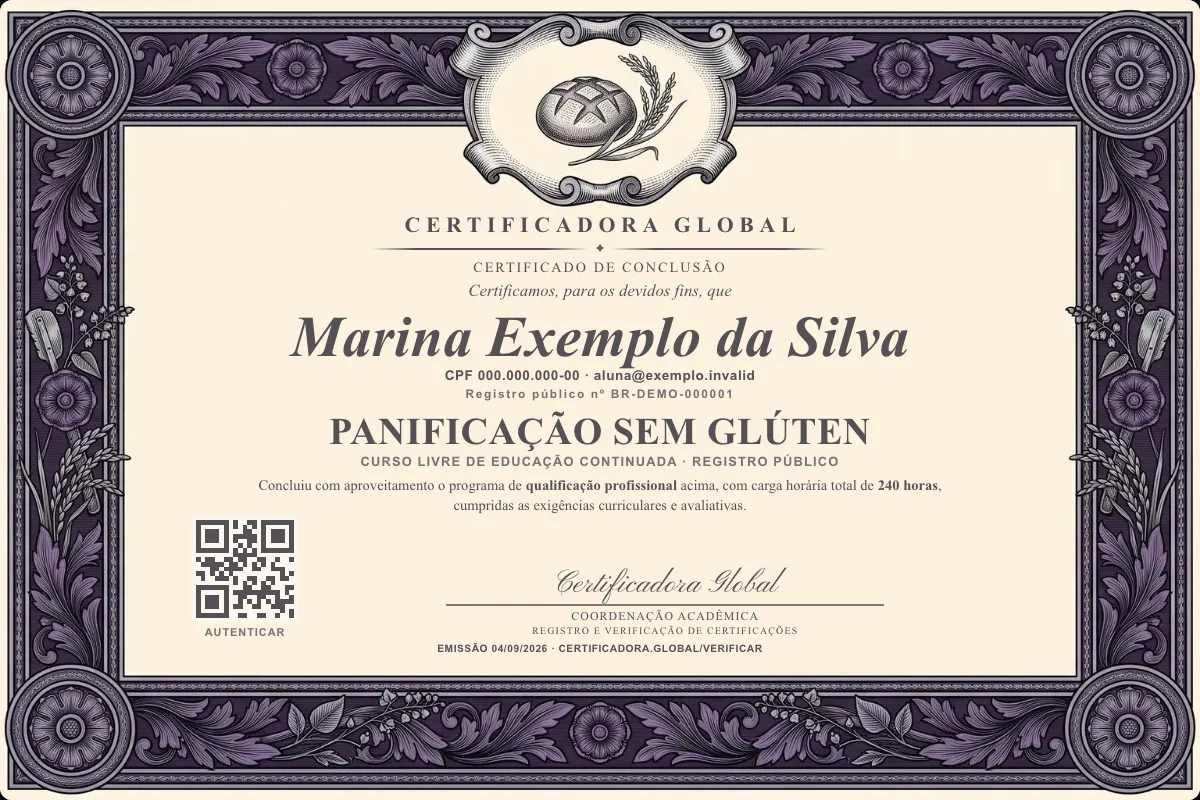 Capa do curso Panificação Sem Glúten
