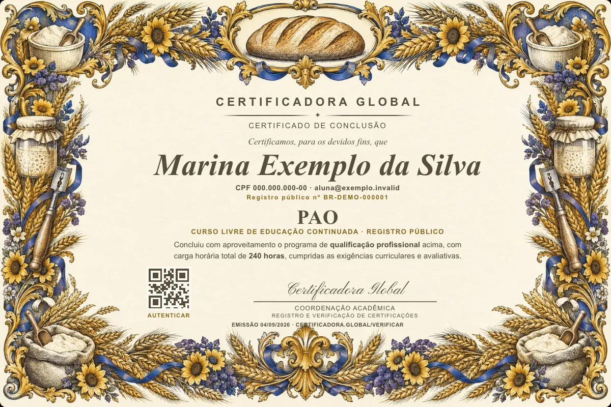 Capa do curso Pao
