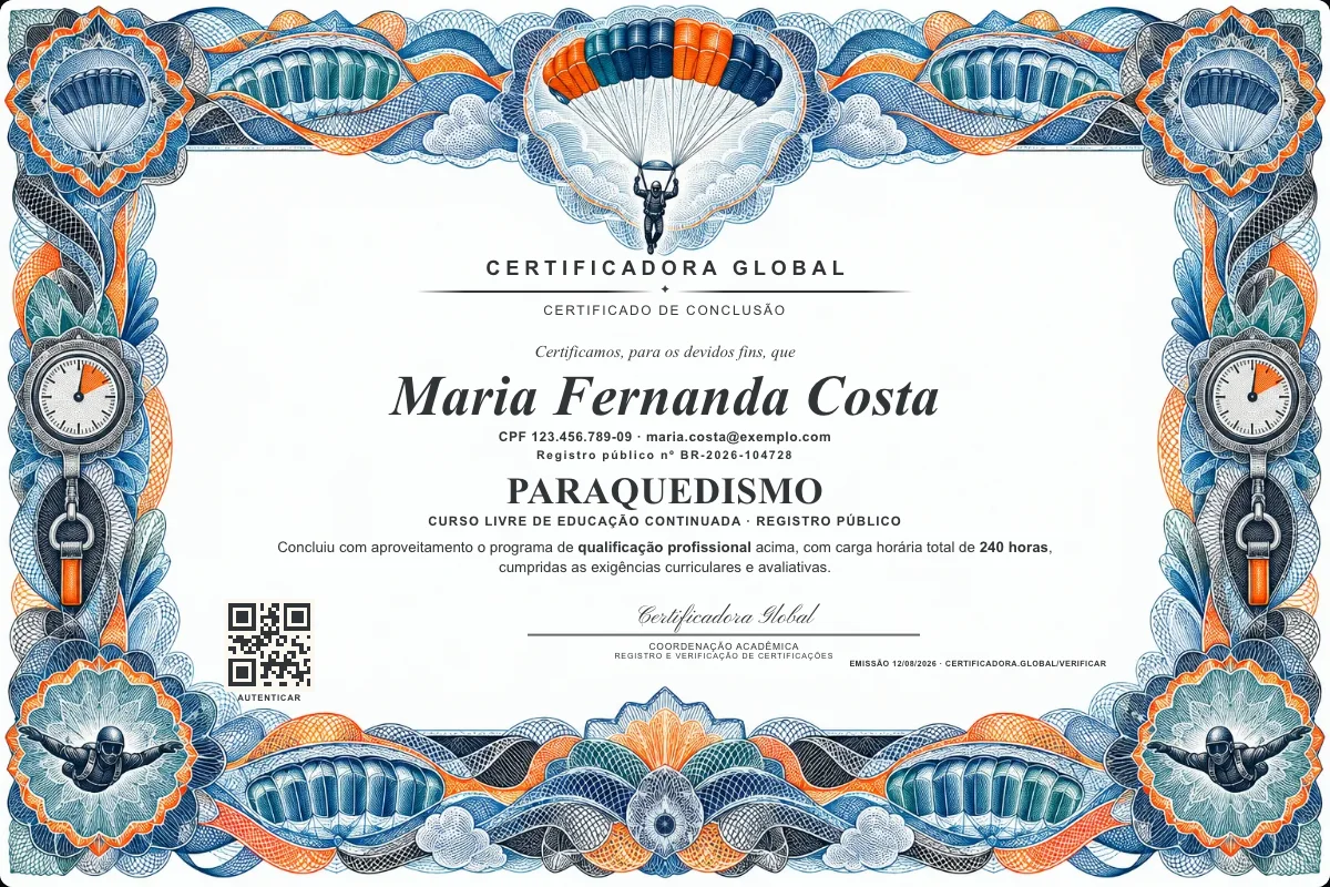 Capa do curso Paraquedismo