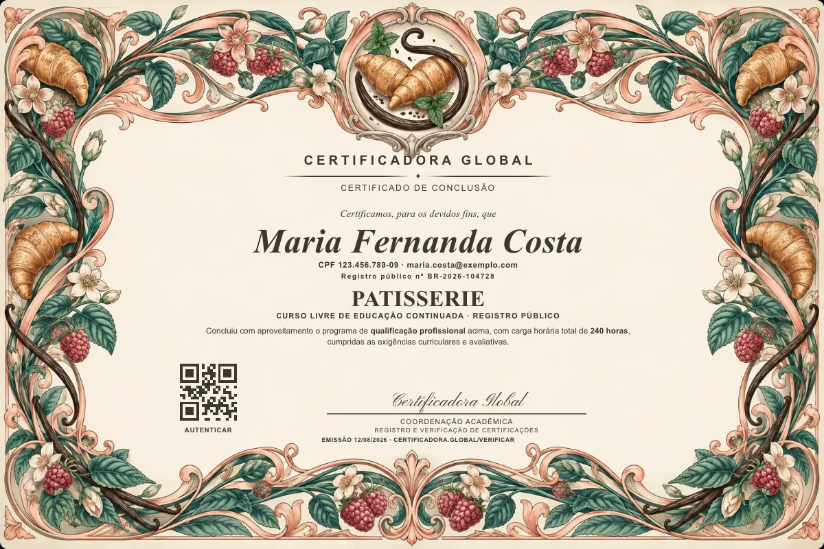 Capa do curso Patisserie