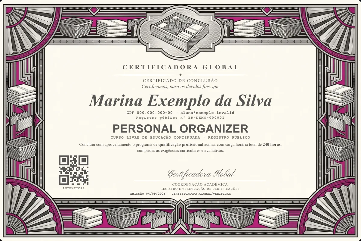 Capa do curso Personal Organizer