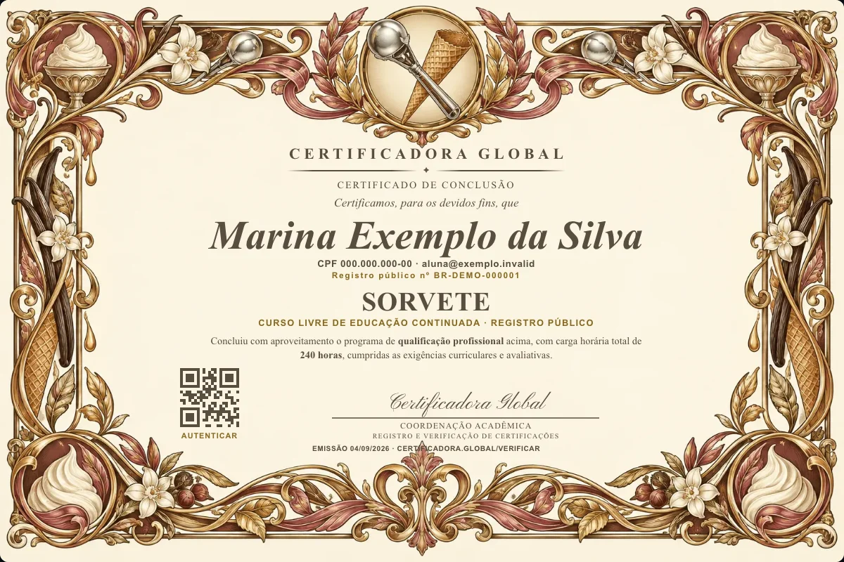 Capa do curso Sorvete
