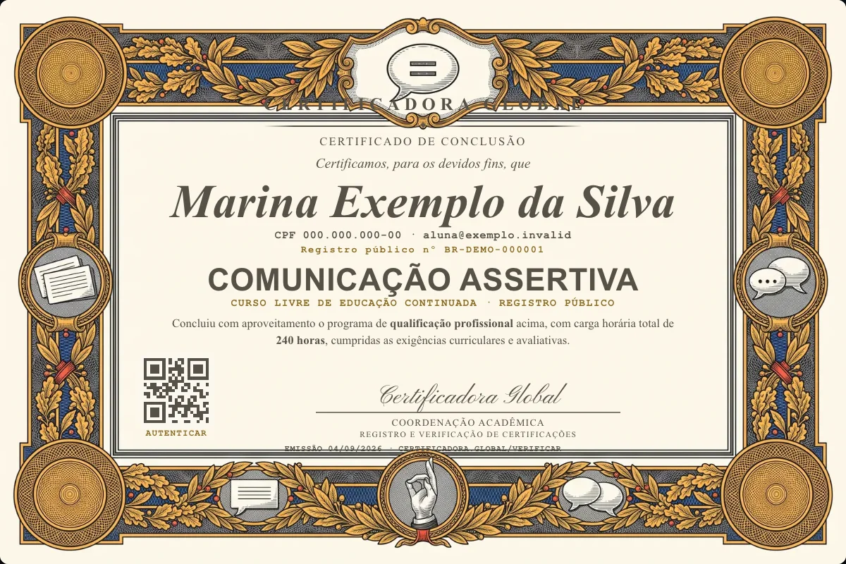Capa do curso Comunicação Assertiva