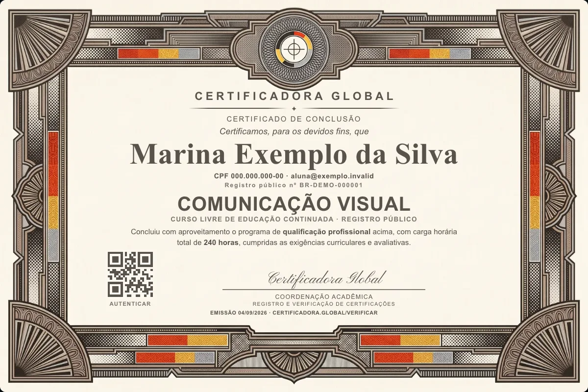 Capa do curso Comunicação Visual