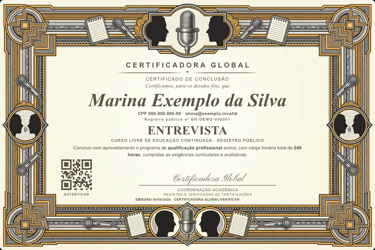 Capa do curso Entrevista