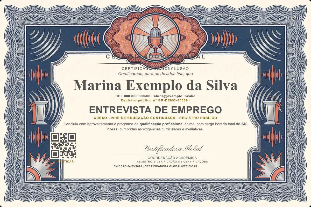 Capa do curso Entrevista de Emprego