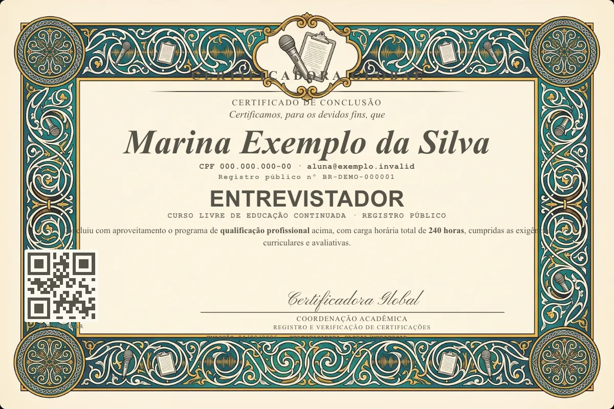 Capa do curso Entrevistador