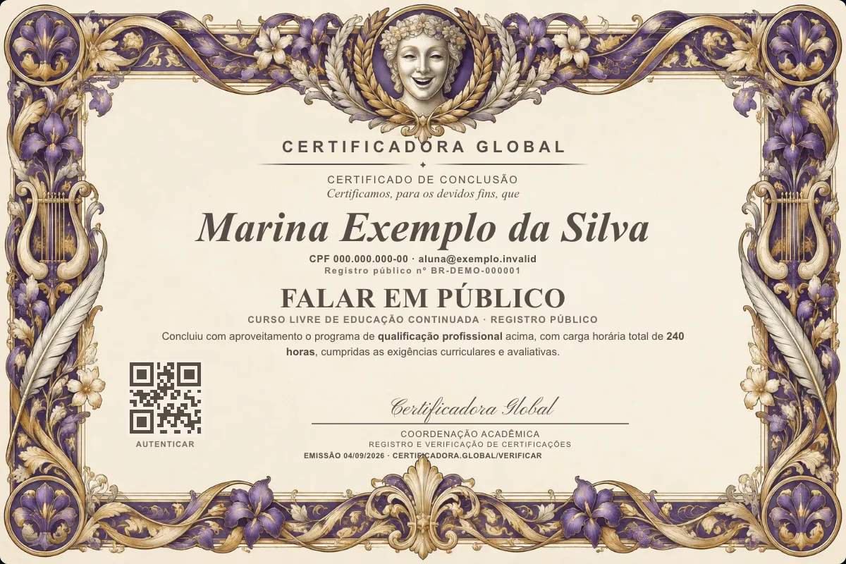 Capa do curso Falar em Público