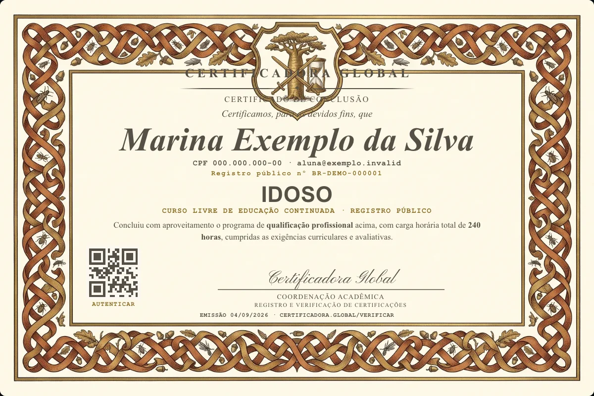 Capa do curso Idoso