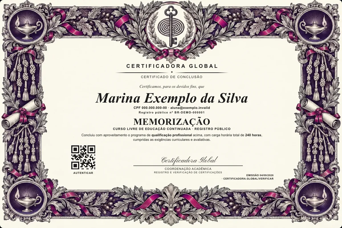 Capa do curso Memorização