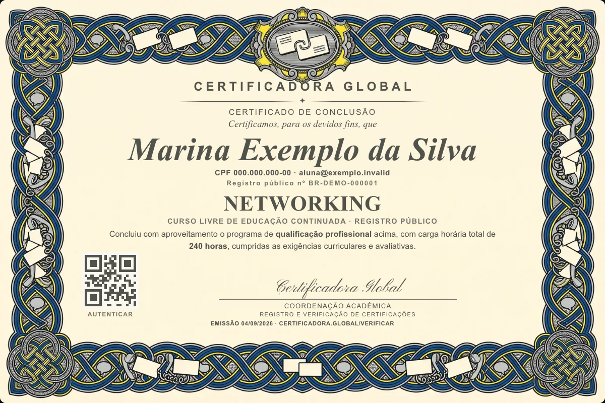 Capa do curso Networking