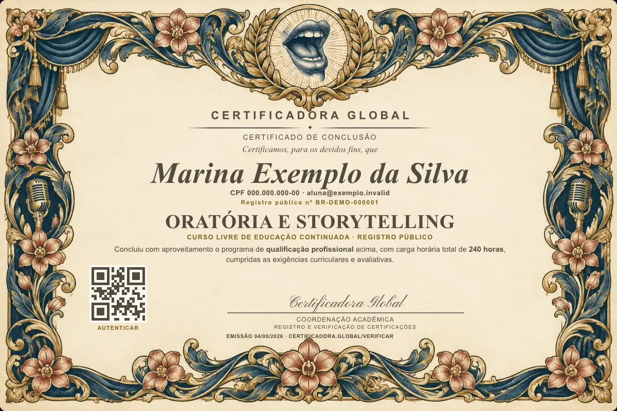 Capa do curso Oratória e Storytelling