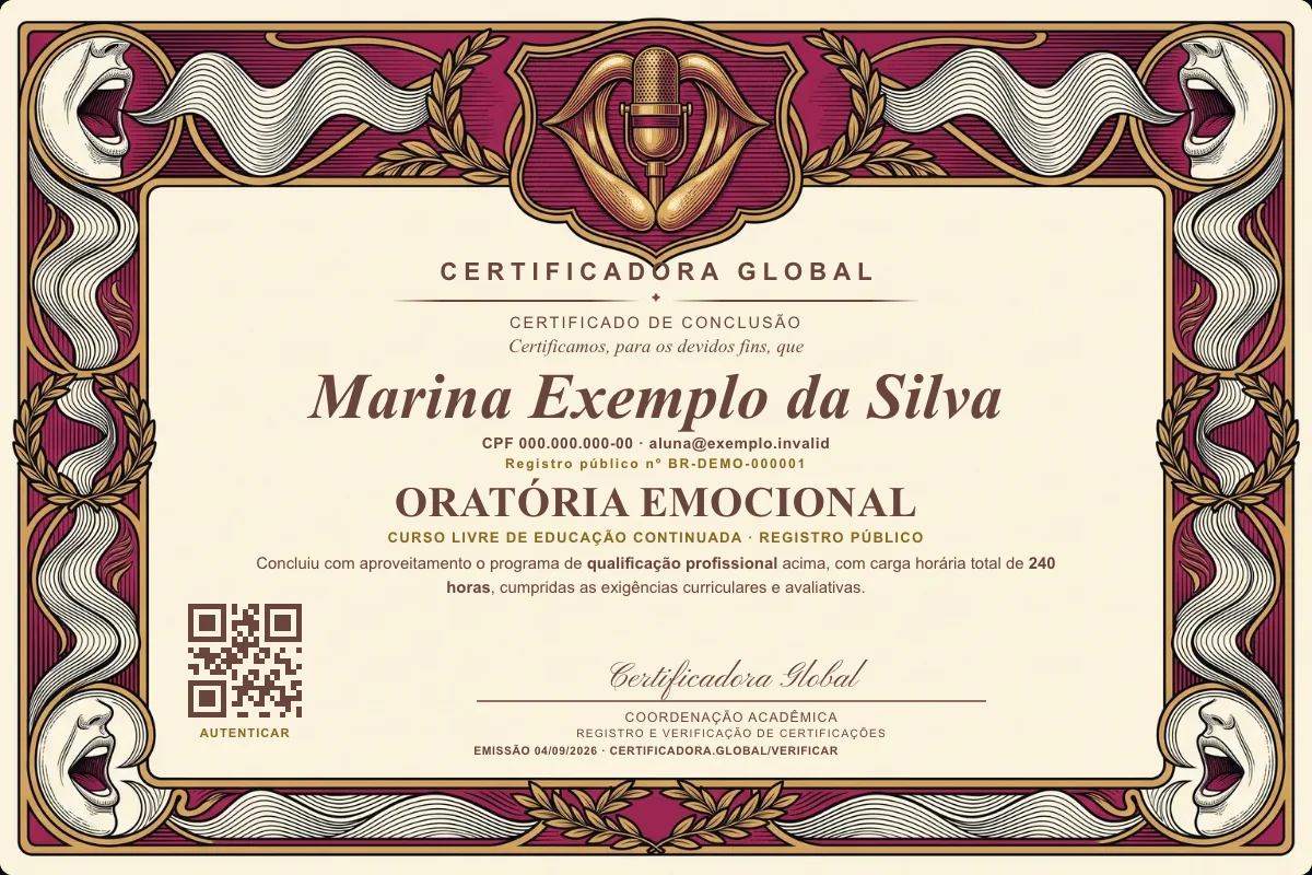 Capa do curso Oratória Emocional