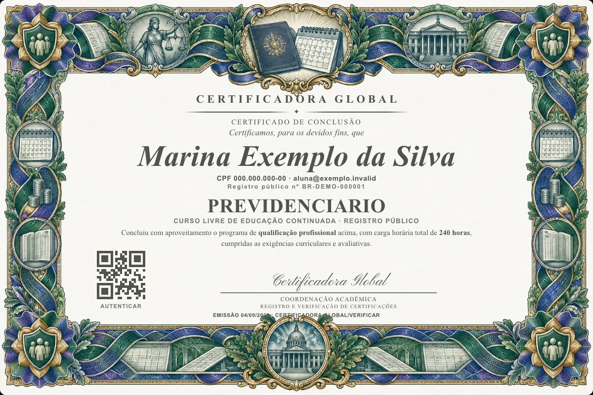 Capa do curso Previdenciario