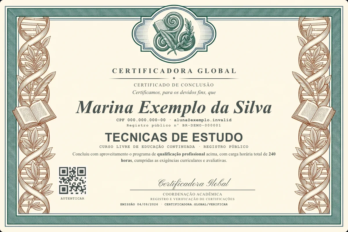 Capa do curso Tecnicas de Estudo