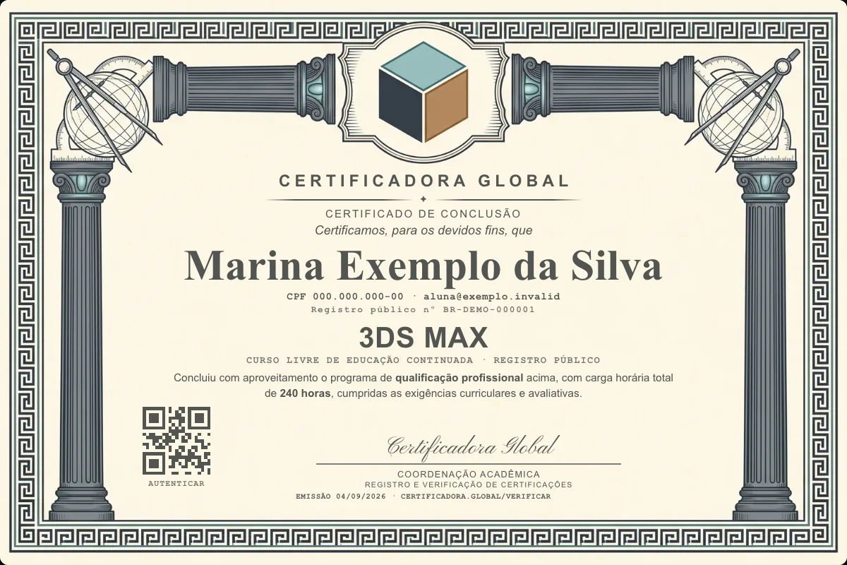 Capa do curso 3ds Max