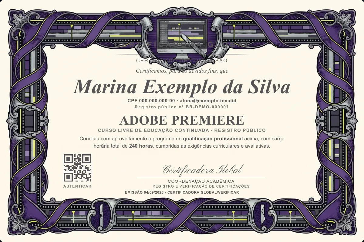 Capa do curso Adobe Premiere