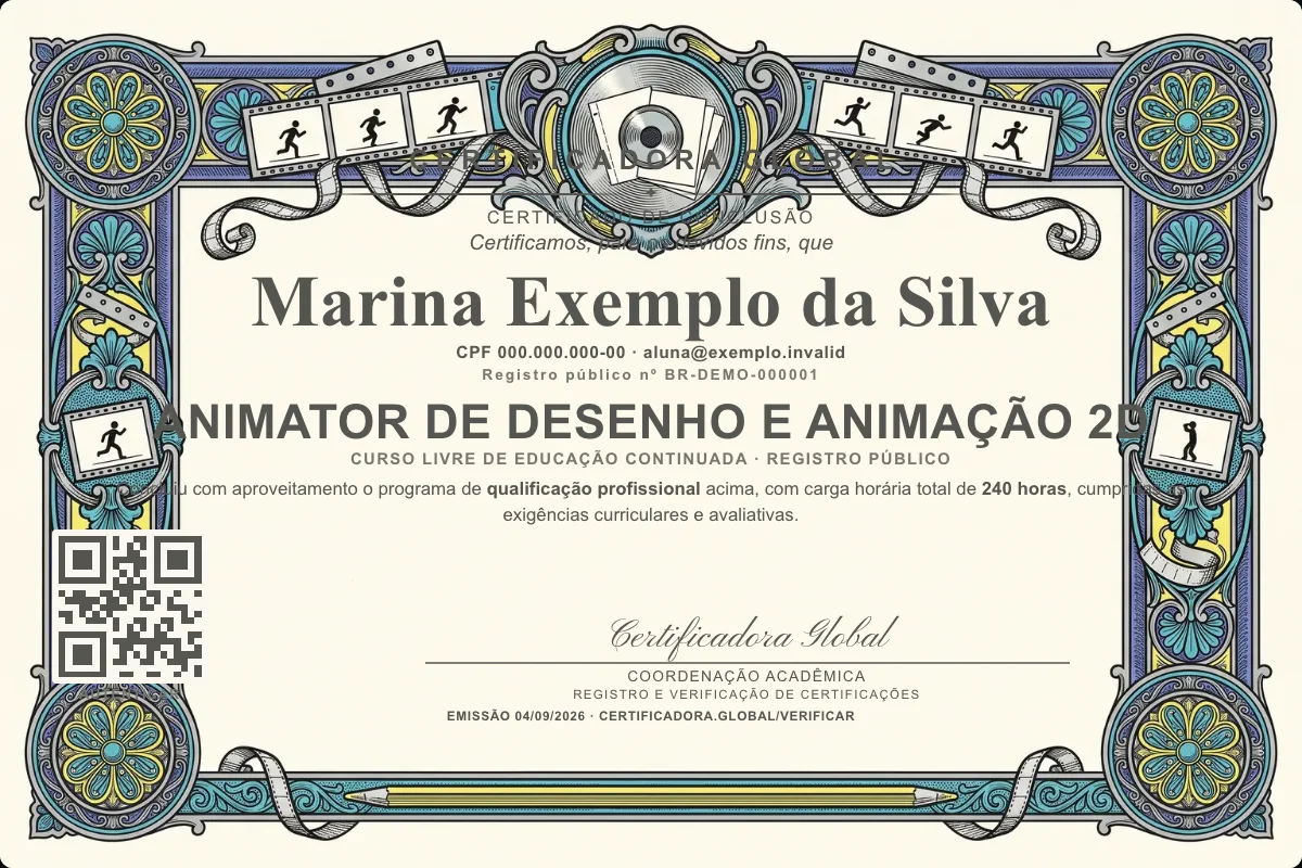 Capa do curso Animator de Desenho e Animação 2D