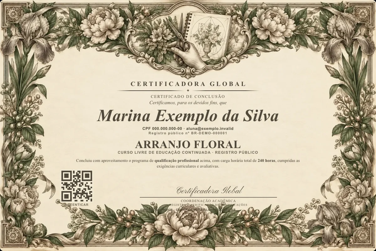 Capa do curso Arranjo Floral