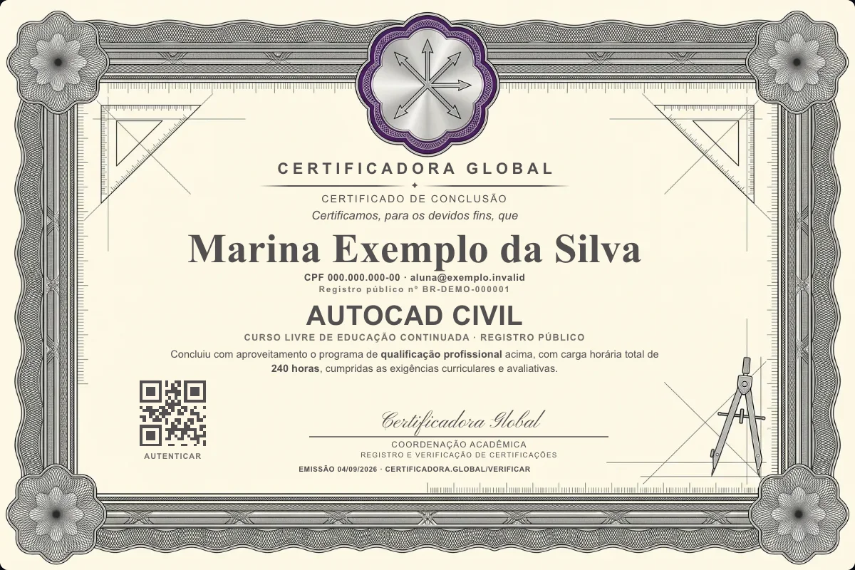 Capa do curso Autocad Civil
