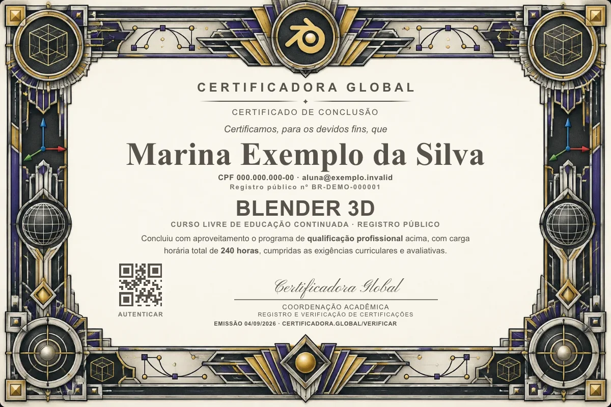 Capa do curso Blender 3D