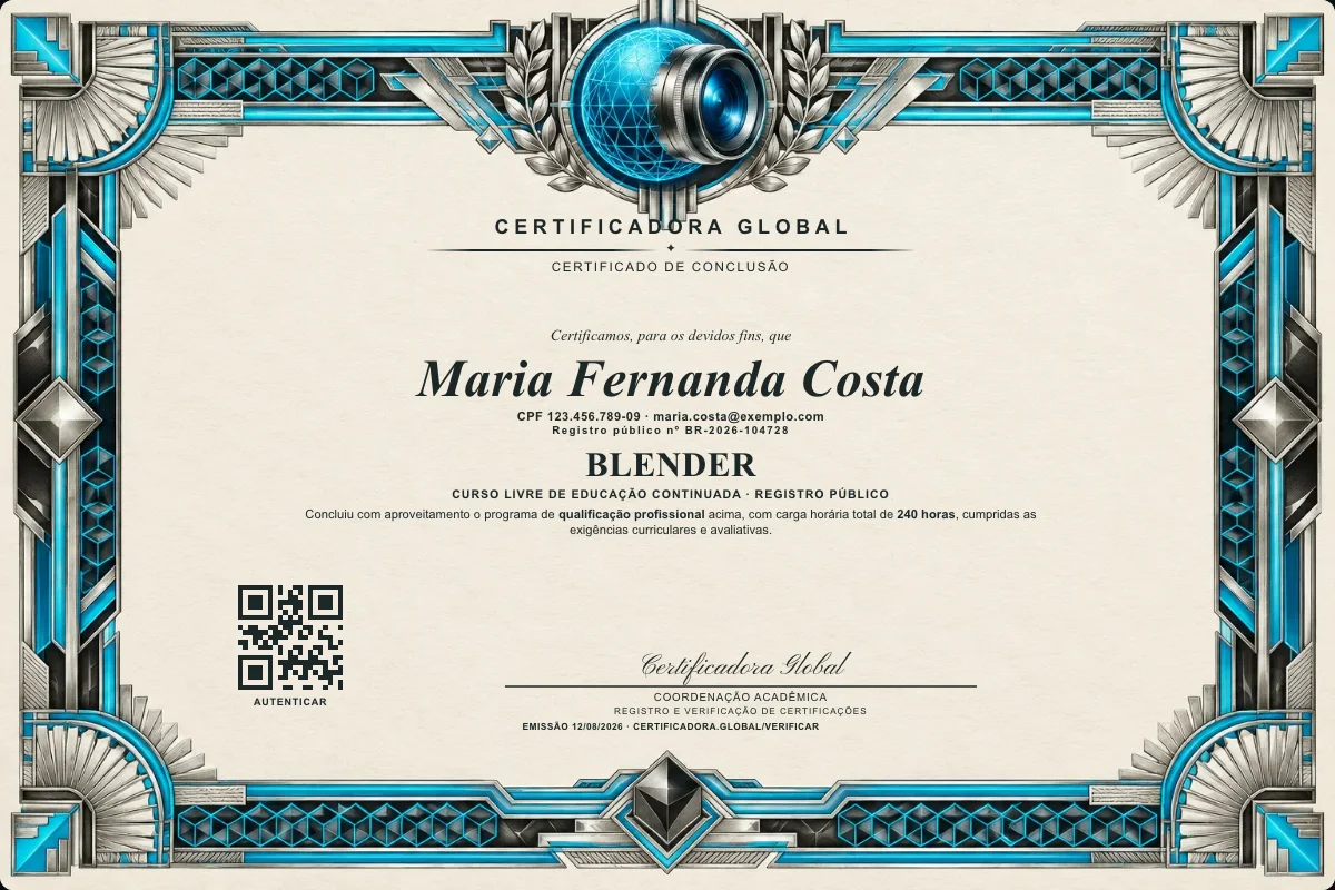 Capa do curso Blender