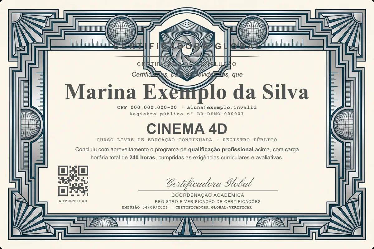 Capa do curso Cinema 4d