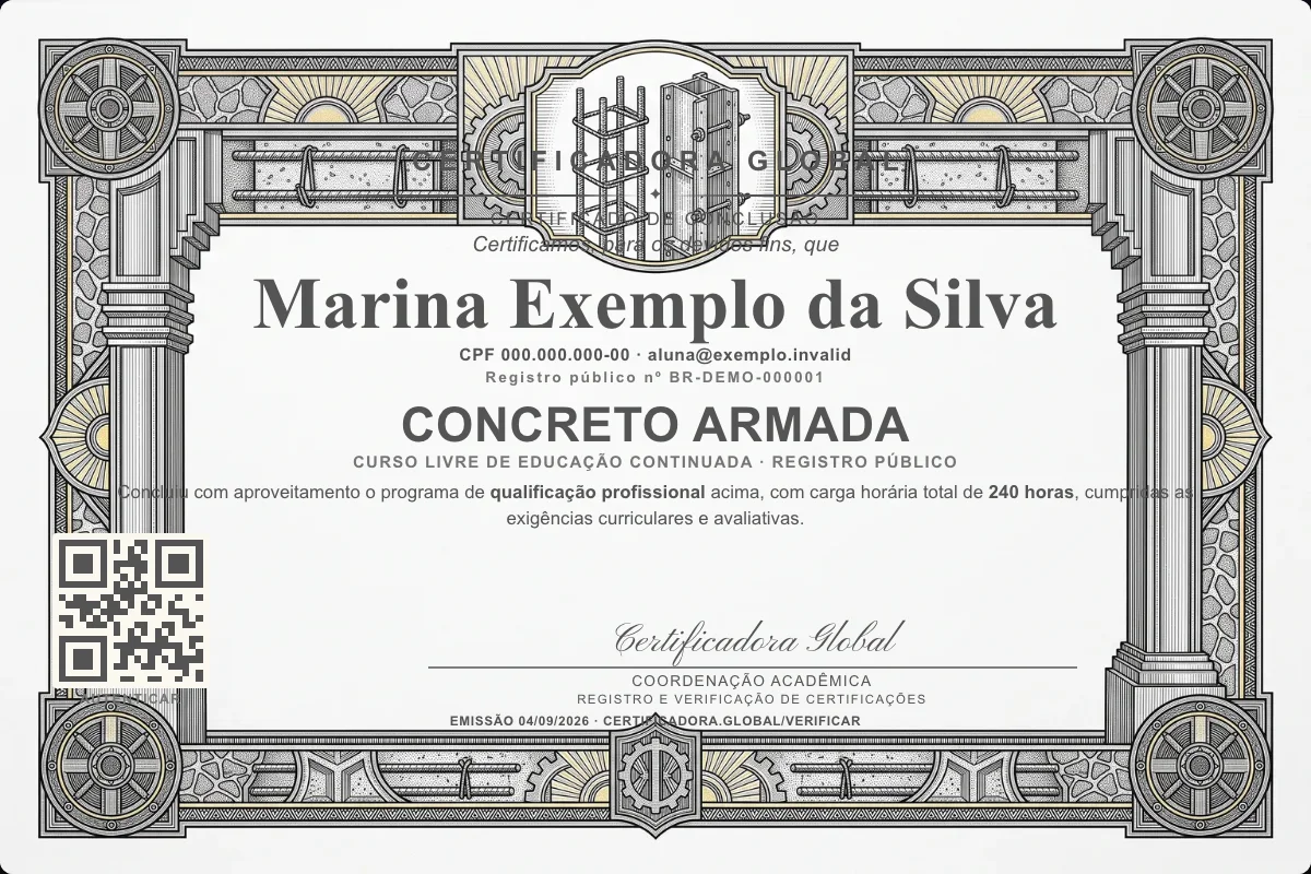 Capa do curso Concreto Armada