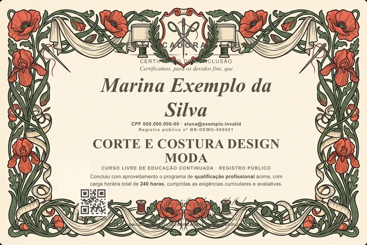 Capa do curso Corte e Costura Design Moda